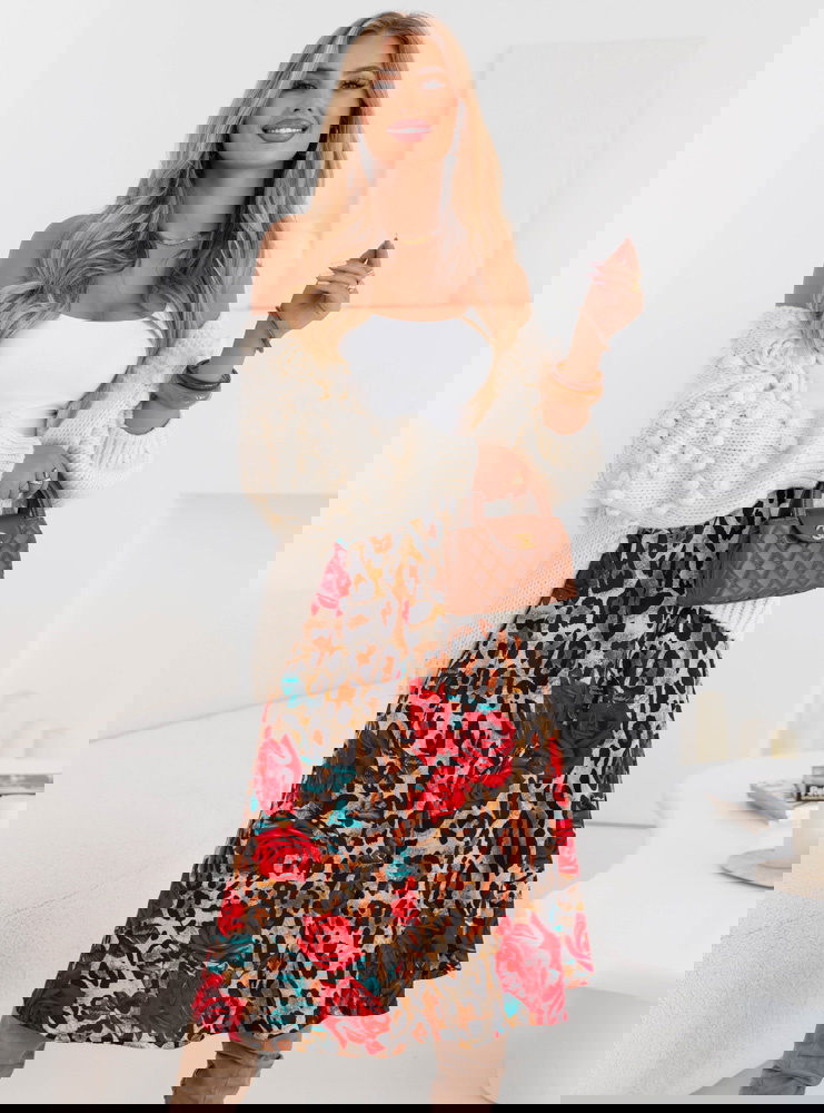 Wzorzysta spódnica midi Kenley - wzór 2