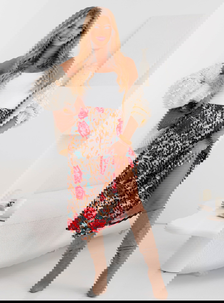 Wzorzysta spódnica midi Kenley - wzór 2