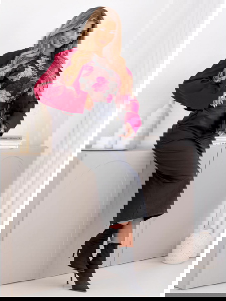 Czarna spódnica midi z eko...