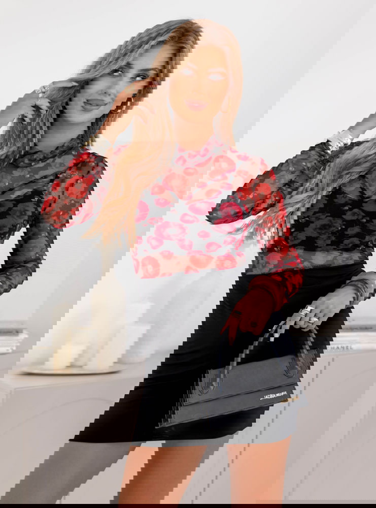 Tiulowa sukienka mini Hereswita - wzór 1