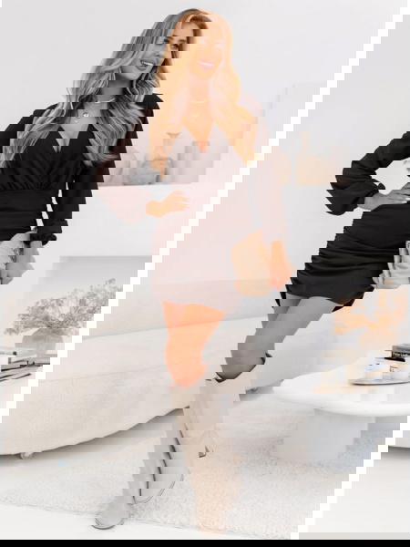 Czekoladowa sukienka mini z... 2