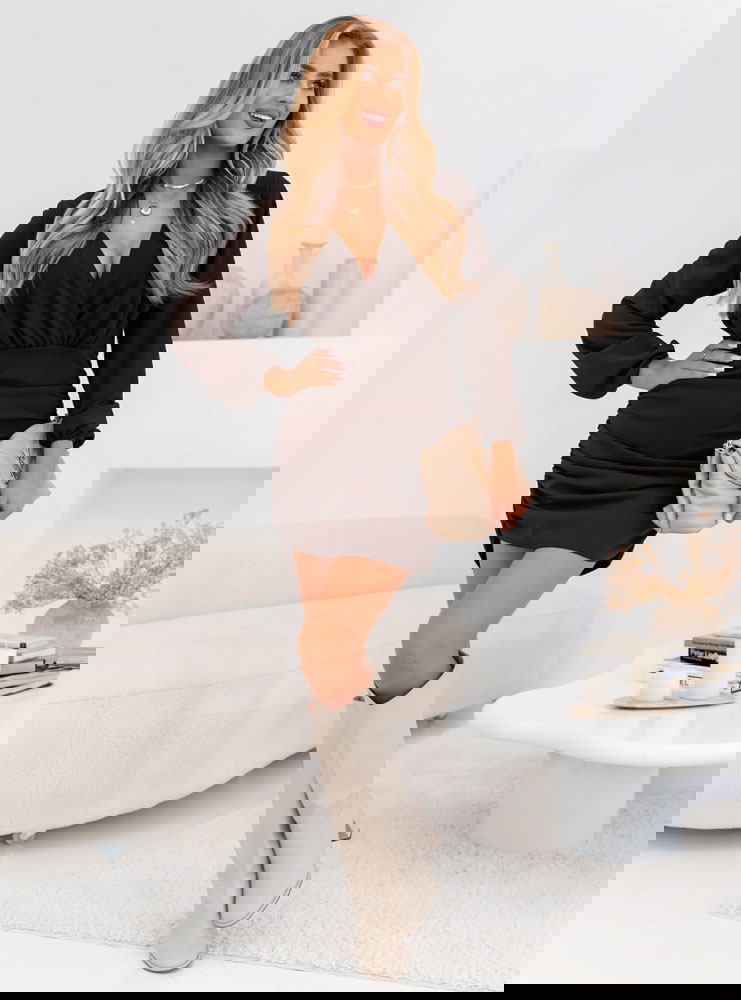 Czekoladowa sukienka mini z...