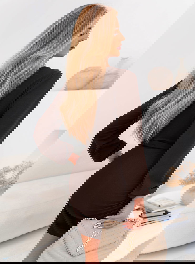 Czekoladowa sukienka mini z...