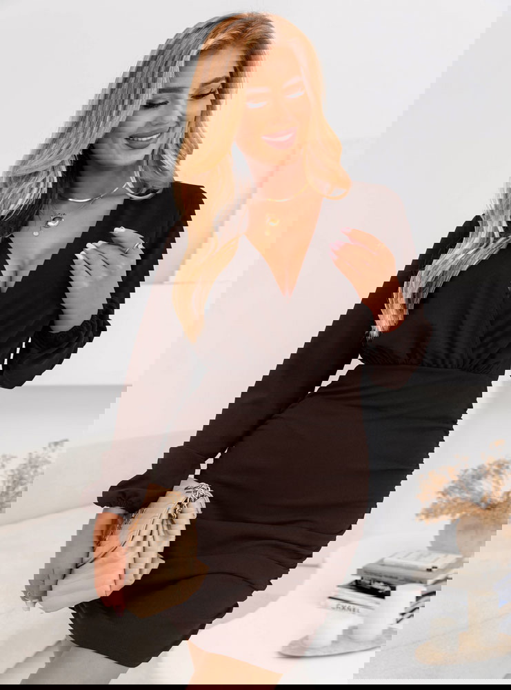 Czekoladowa sukienka mini z...