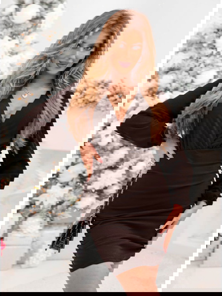 Czekoladowa sukienka mini z...