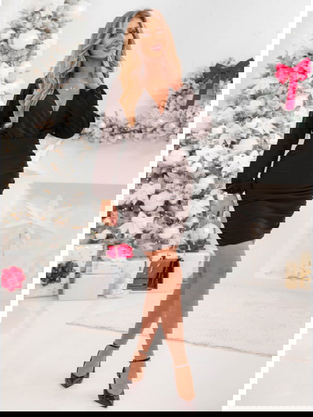 Czekoladowa sukienka mini z... 2