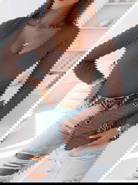 Prążkowana bluzka z... 2