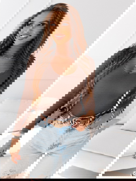 Prążkowana bluzka z...