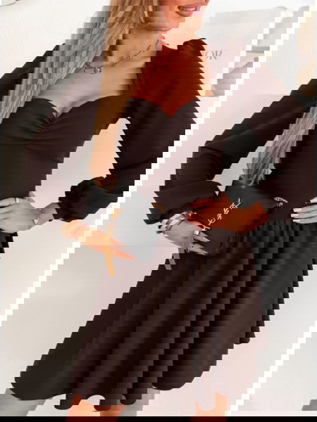 Czekoladowa sukienka z... 2