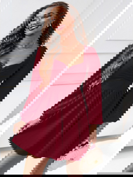 Bordowa sukienka z...