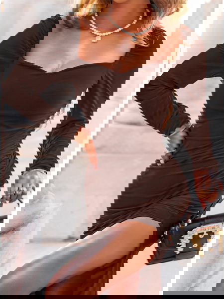 Czekoladowa długa sukienka... 2