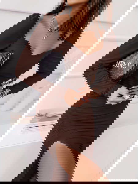 Czekoladowa długa sukienka...