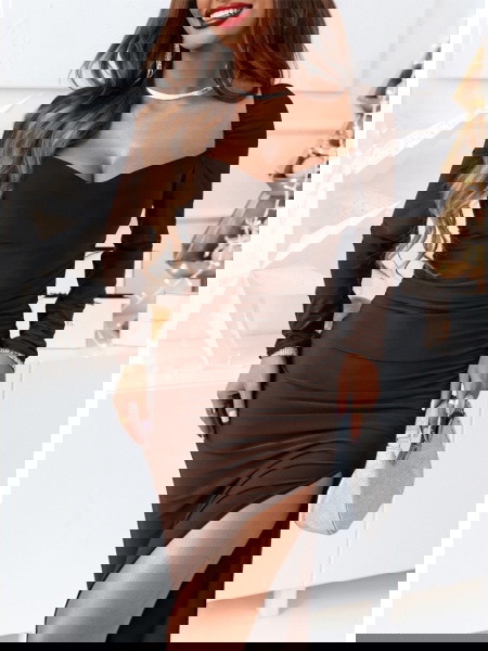 Czekoladowa długa sukienka... 2