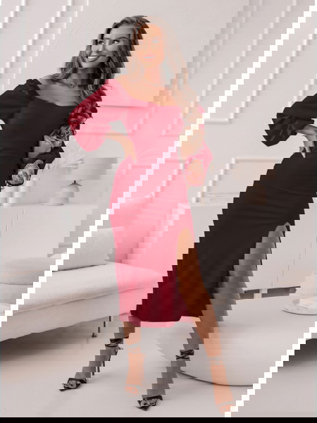 Bordowa sukienka z... 2