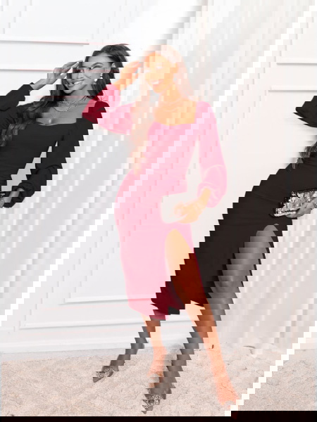 Bordowa sukienka z... 2