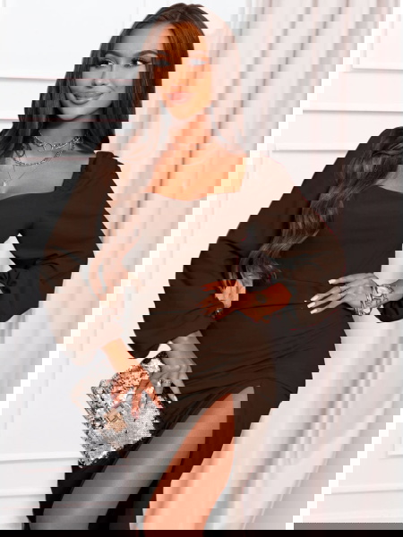 Czekoladowa sukienka z...