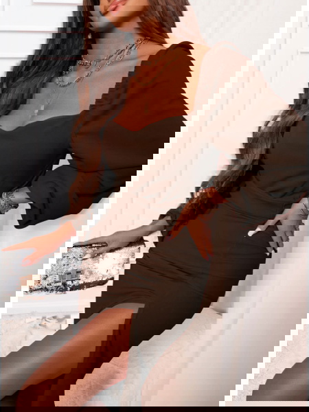 Czekoladowa sukienka z... 2