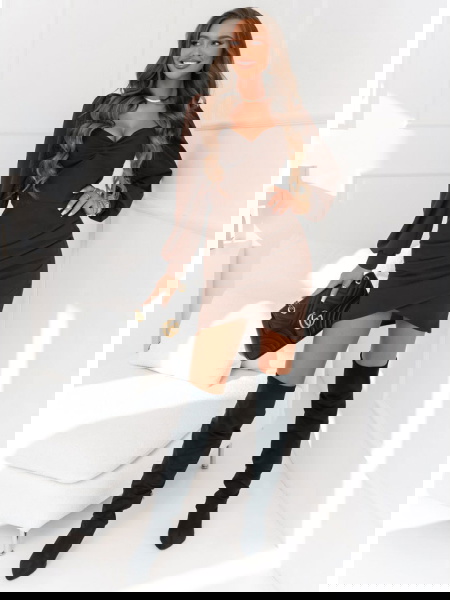 Czekoladowa sukienka z... 2