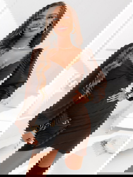 Czekoladowa sukienka z...