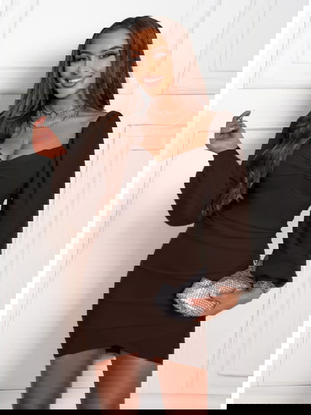 Czekoladowa sukienka z...