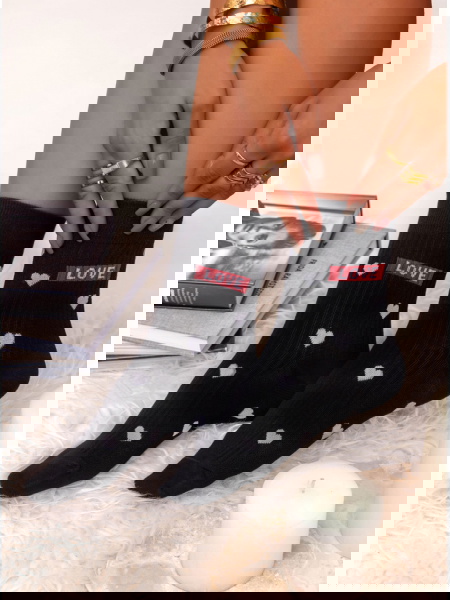 Czarne skarpetki z ozdobnym... 2