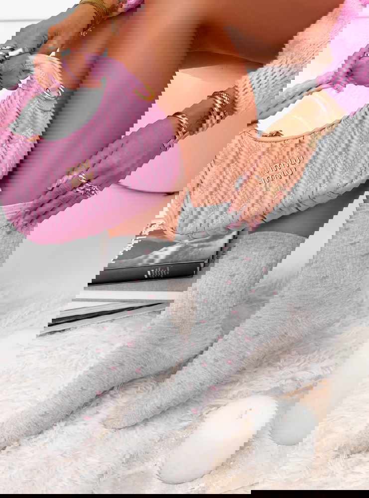 Szare skarpetki w serduszka Memoona