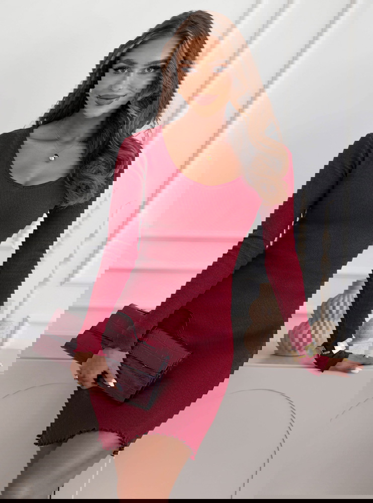 Bordowa prążkowana dopasowana...