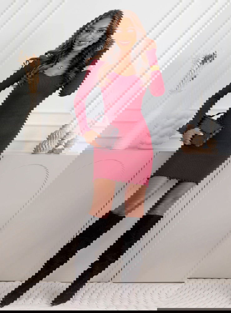 Bordowa prążkowana dopasowana...