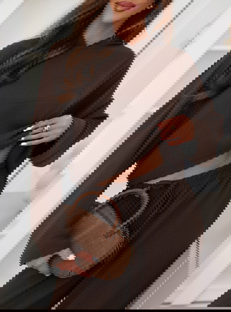 Czekoladowy komplet bluzka z kapturem...