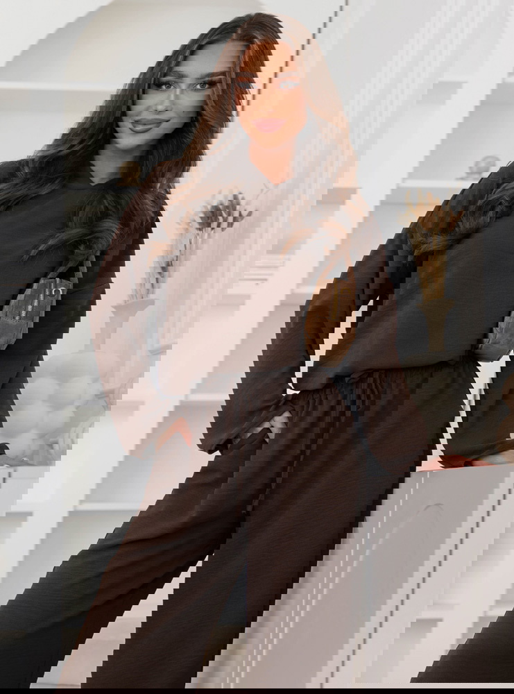 Czekoladowy komplet bluzka z kapturem...