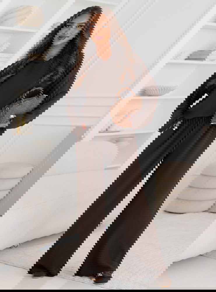 Czekoladowy komplet bluzka z kapturem...