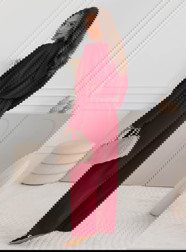 Bordowy komplet bluzka z kapturem i...