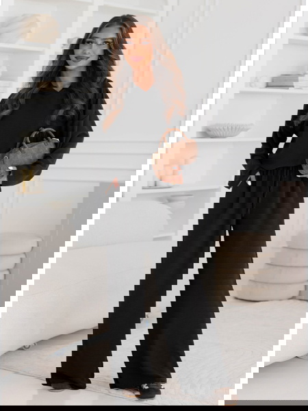 Czarny komplet bluzka z...