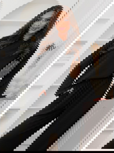 Czarny komplet bluzka z... 2