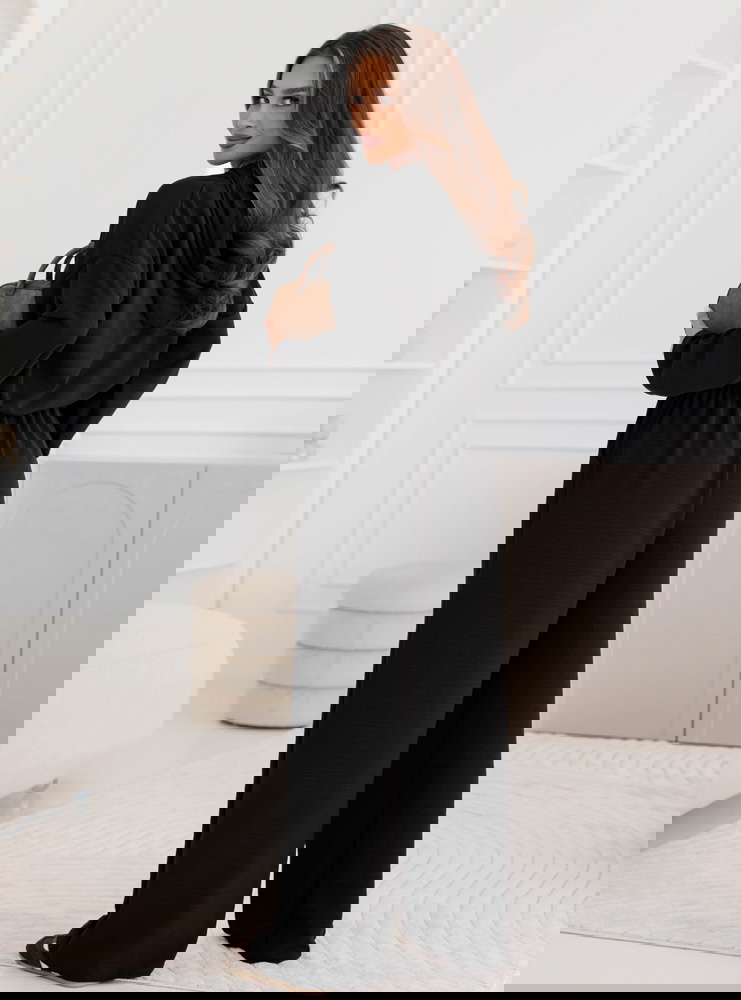 Czarny komplet bluzka z kapturem i...