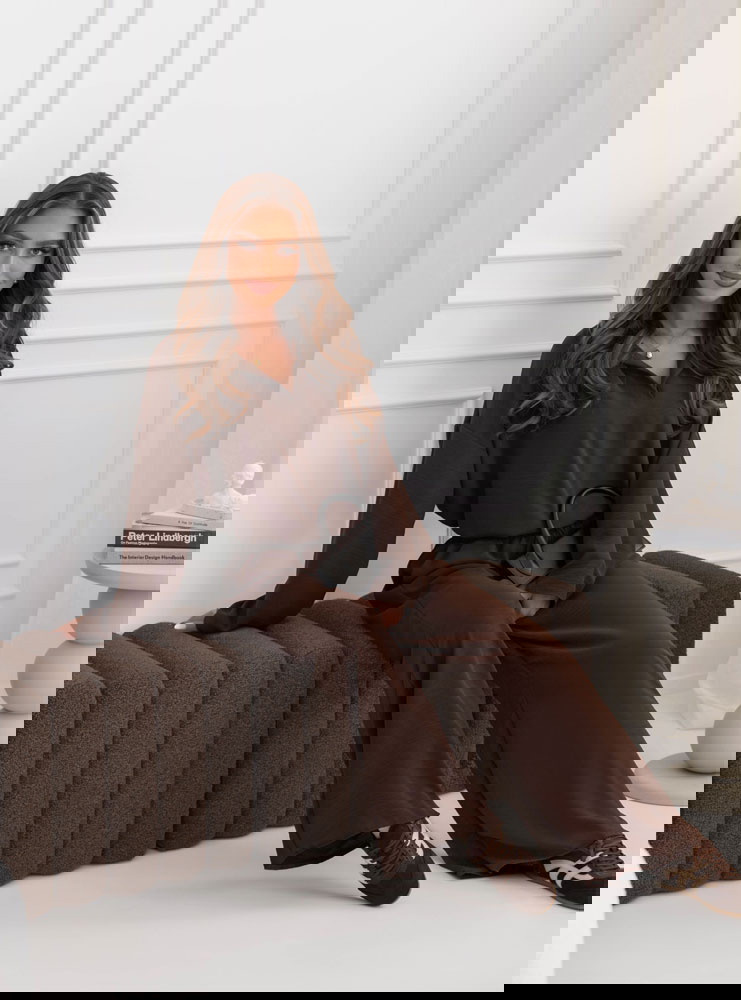 Czekoladowy komplet bluzka i szerokie...