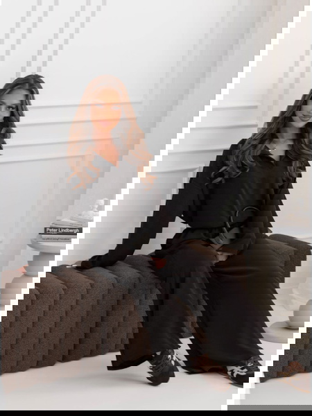 Czarny komplet bluzka i...