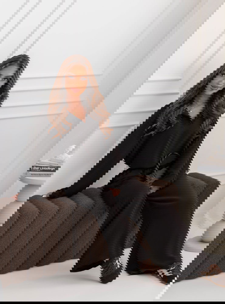 Czarny komplet bluzka i szerokie...