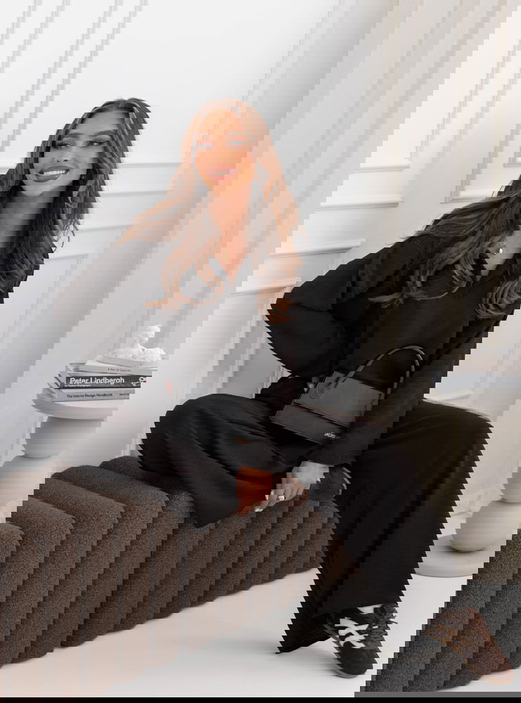 Czarny komplet bluzka i szerokie...