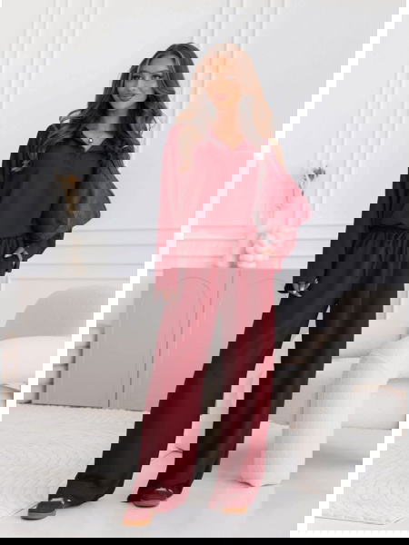 Bordowy komplet bluzka i... 2