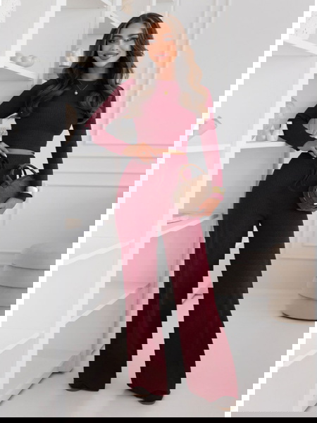 Bordowy prążkowany komplet... 2