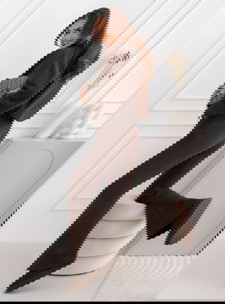 Czekoladowy komplet dresowy bluza i...