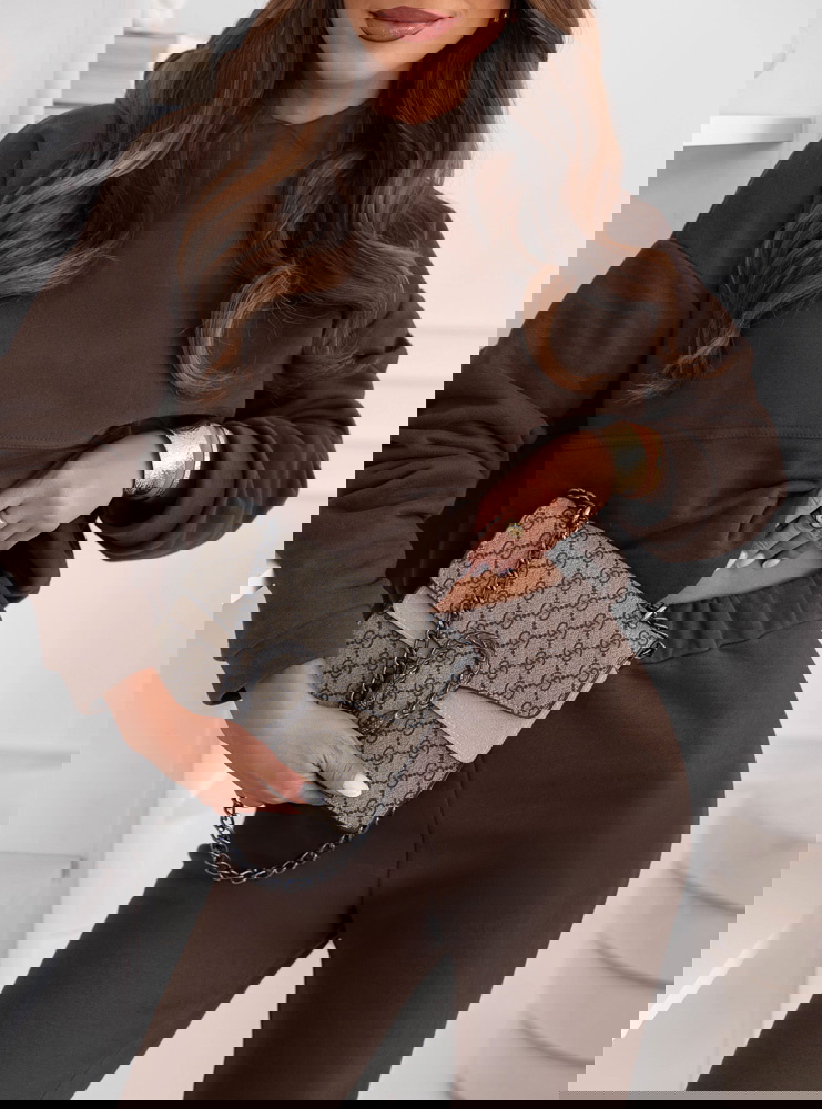 Czekoladowy komplet dresowy bluza i...