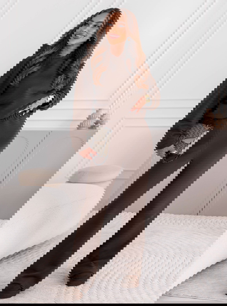 Czekoladowy komplet dresowy bluza i...