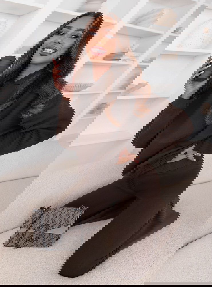 Czekoladowy komplet dresowy bluza i spodnie Celeciaa