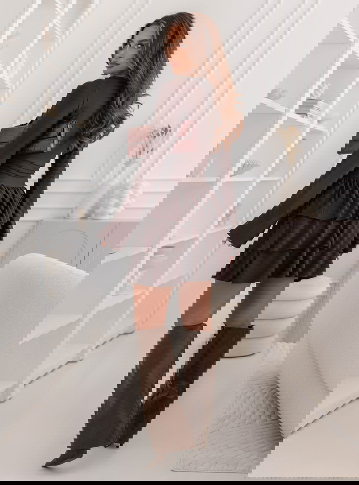 Czekoladowy kombinezon jak sukienka z...