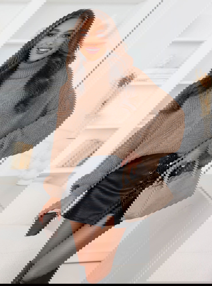 Sweter oversize z golfem Marym -...