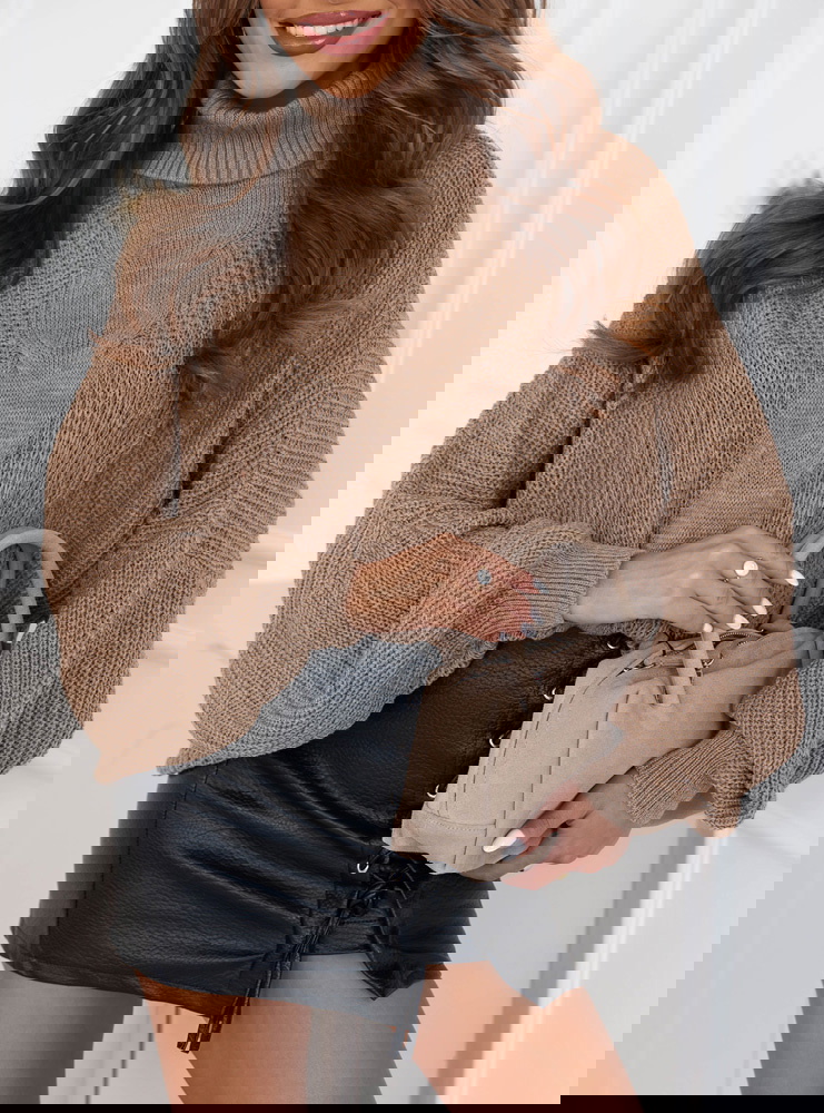 Sweter oversize z golfem Marym -...