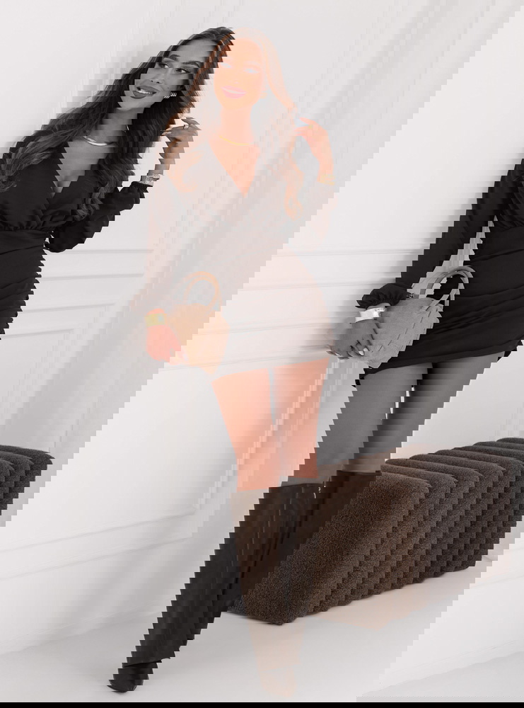 Czekoladowa sukienka mini z...