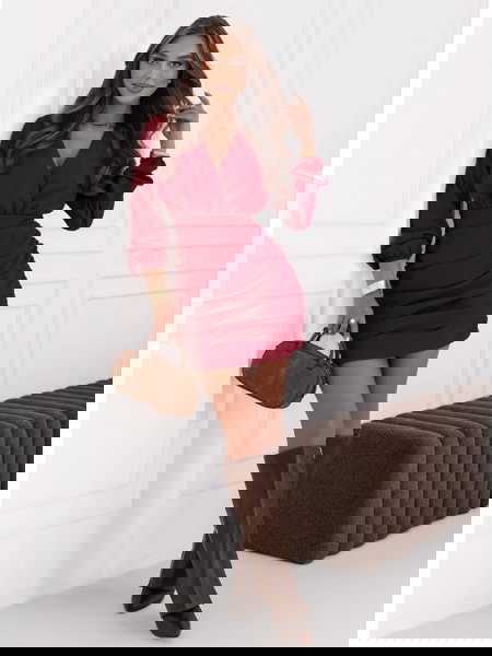 Bordowa sukienka mini z...